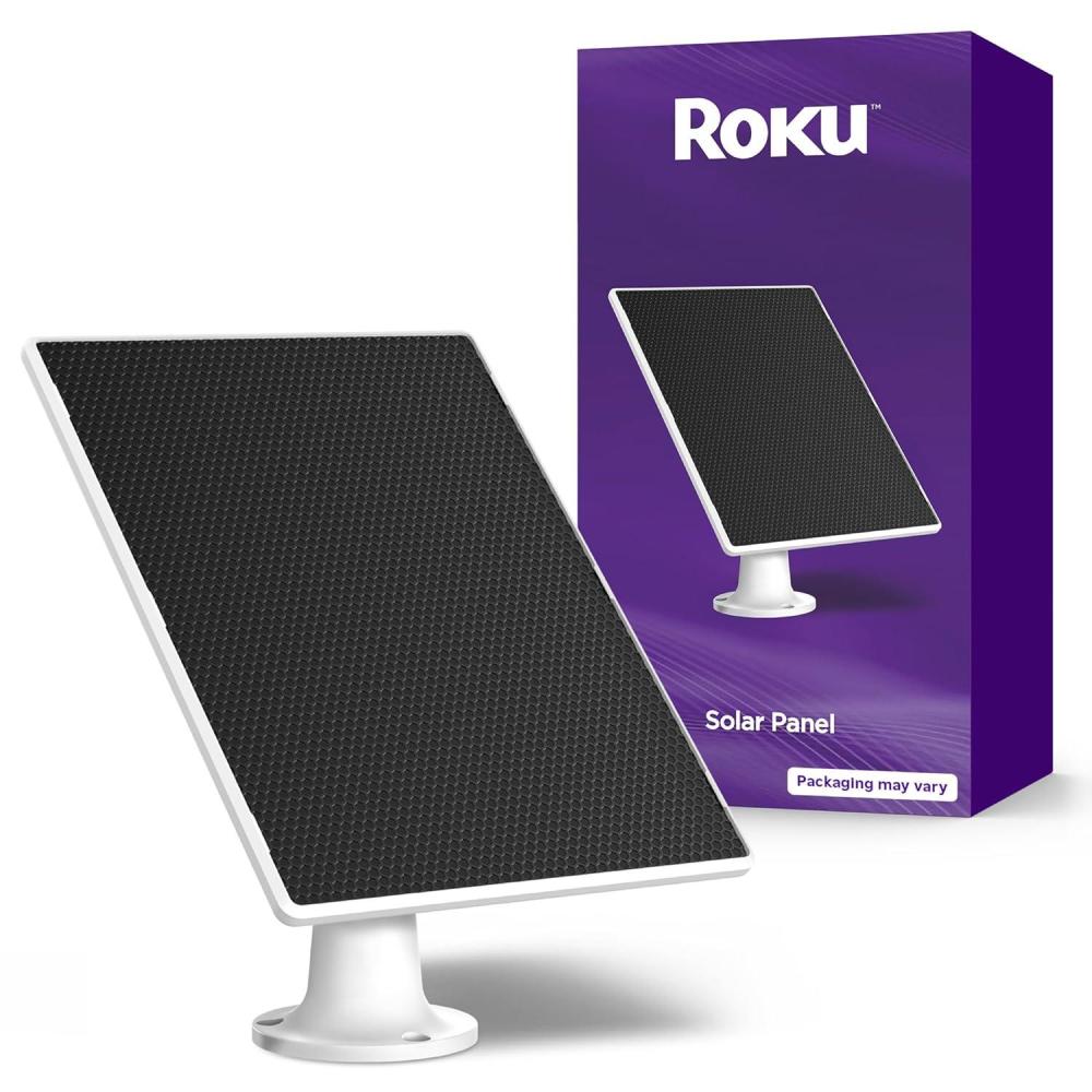 imageRoku Solar Panel USBC 2025 for Roku Battery Camera and Battery Plus Only  IP65 Weather Resistant Solar Charger for Driveway Backyard ampamp Porch with 360 Swivel Mount  Smart Home
