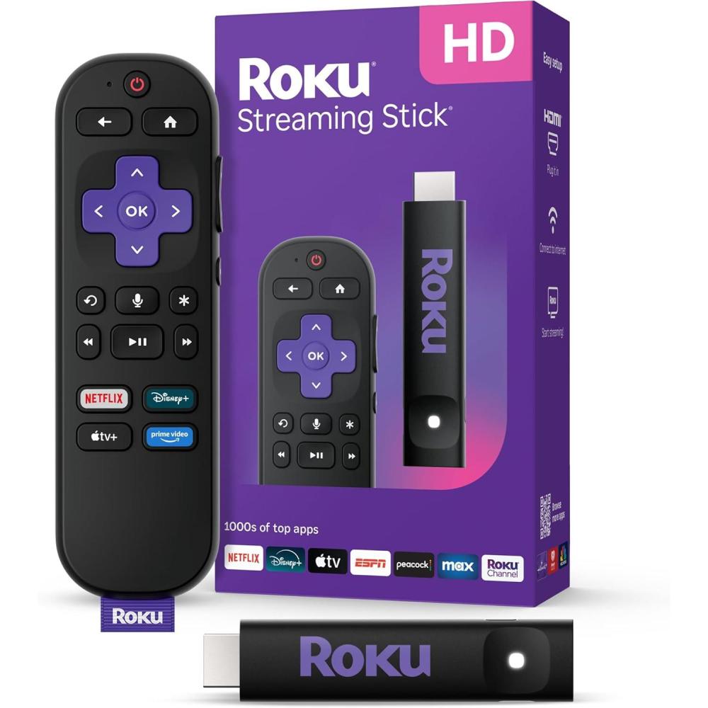 imageRoku Streaming Stick HD 2025  HD Streaming Device for TV with Roku Voice Remote Free ampamp Live TVHD