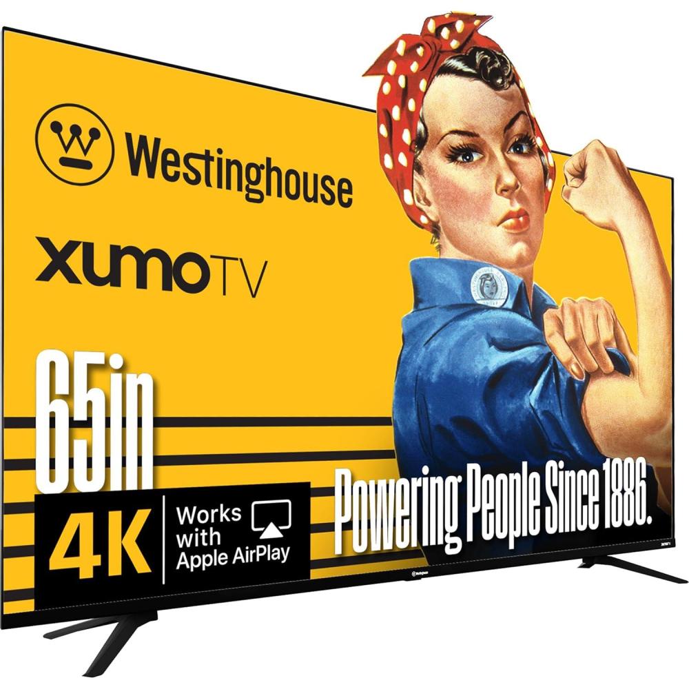 imageWestinghouse 24inch Smart TV HD Xumo TV with Voice Remote Flat Screen Television wDolby Atmos Bluetooth Apple AirPlay WiFi ampamp Mobile Connectivity65 Inch  4K