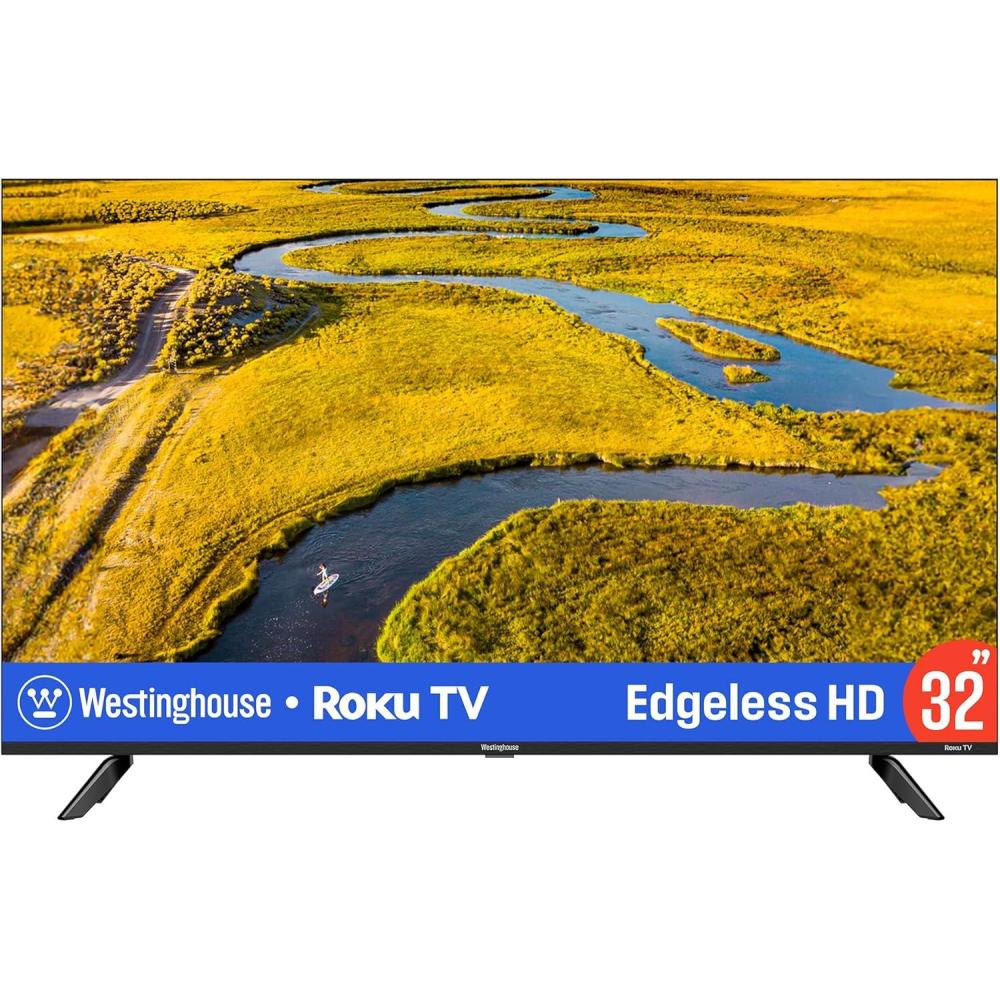 imageWestinghouse Edgeless Roku TV  43 Inch Smart Television 1080P LED FHD wWiFi ampamp Mobile App Connectivity Flat Screen Compatible wApple AirPlay Alexa ampamp Google Assistant32 Inch