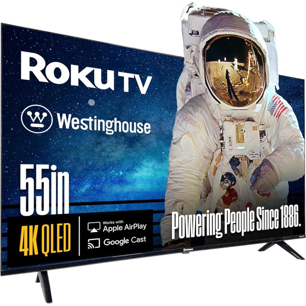 imageWestinghouse Roku TV  43 Inch Smart TV 4K UHD QLED Television wHDR 10 Dolby Vision WiFi ampamp Mobile App Connectivity Flat Screen Compatible wApple HomeKit Alexa ampamp Google Assistant55 Inch  QLED
