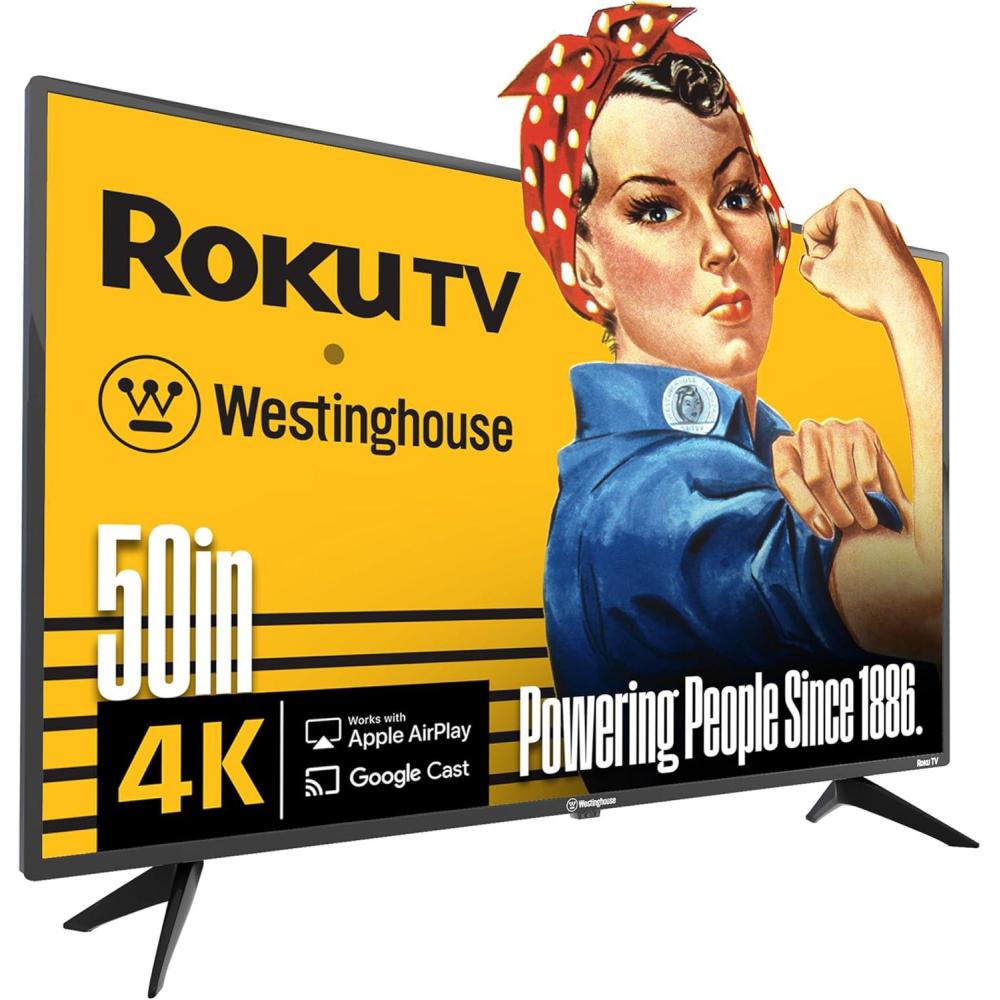 imageWestinghouse Roku TV  43 Inch Smart TV 4K UHD QLED Television wHDR 10 Dolby Vision WiFi ampamp Mobile App Connectivity Flat Screen Compatible wApple HomeKit Alexa ampamp Google Assistant50 Inch