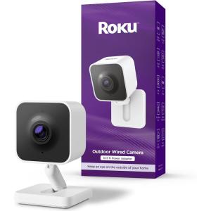 Roku Battery Camera Plus for Home Security – New 2025 Weather-Resistant Outdoor & Indoor Wireless Camera & Pet Monitor with 1080p HD & Two-Way Audio – 4X Rechargeable Battery Capacity(Wired Camera Wi-Fi 6)