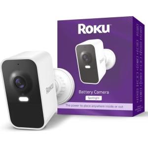 Roku Battery Camera Plus for Home Security – New 2025 Weather-Resistant Outdoor & Indoor Wireless Camera & Pet Monitor with 1080p HD & Two-Way Audio – 4X Rechargeable Battery Capacity(Battery Camera)