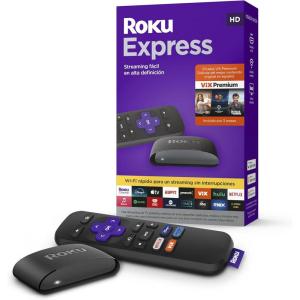 Roku Express Dispositivo de Streaming HD para TV (Spanish Edition) – Con VIX Premium, Control remoto con botones de acceso rápido I Roku Express HD Streaming Device for TV, with VIX Premium Offer(No Size)