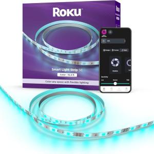 Roku Smart LED Light Strip, 16.4ft – Color Options with Adjustable Brightness & Temperature – Peel & Stick WiFi Smart Strip Lights Works Voice, Alexa & Google Assistant – Smart Home Products(Color)