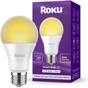 Roku Smart Light Bulbs (Color, 1-Pack) – Dimmable A19 Color Lightbulbs with Adjustable Brightness & Temperature – WiFi Smart Bulbs Works Voice, Alexa & Google Assistant – Smart Home Products(White)