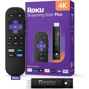 Roku Streaming Stick Plus 2025 – 4K & HDR Roku Streaming Device for TV with Voice Remote – Free & Live TV(4K)
