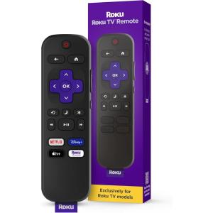 Roku TV Remote Control (Official Manufacturer Product) – Simple Setup, & Pre-Set App Shortcuts – Replacement Remote Compatible with RokuTV Models ONLY (Not Roku Players)