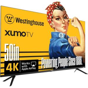 Westinghouse 24-inch Smart TV, HD Xumo TV with Voice Remote, Flat Screen Television w/Dolby Atmos, Bluetooth, Apple AirPlay, Wi-Fi & Mobile Connectivity(50 Inch – 4K)