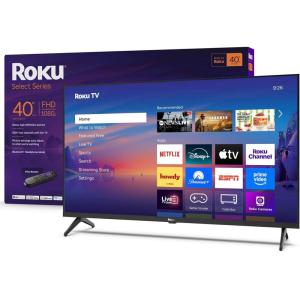 Roku Smart TV 2025 – 40-Inch Select Series, 1080p Full HD TV TV with Voice Remote – Flat Screen LED Television with Wi-Fi for Streaming Live Local News, Sports, Family Entertainment(40″)