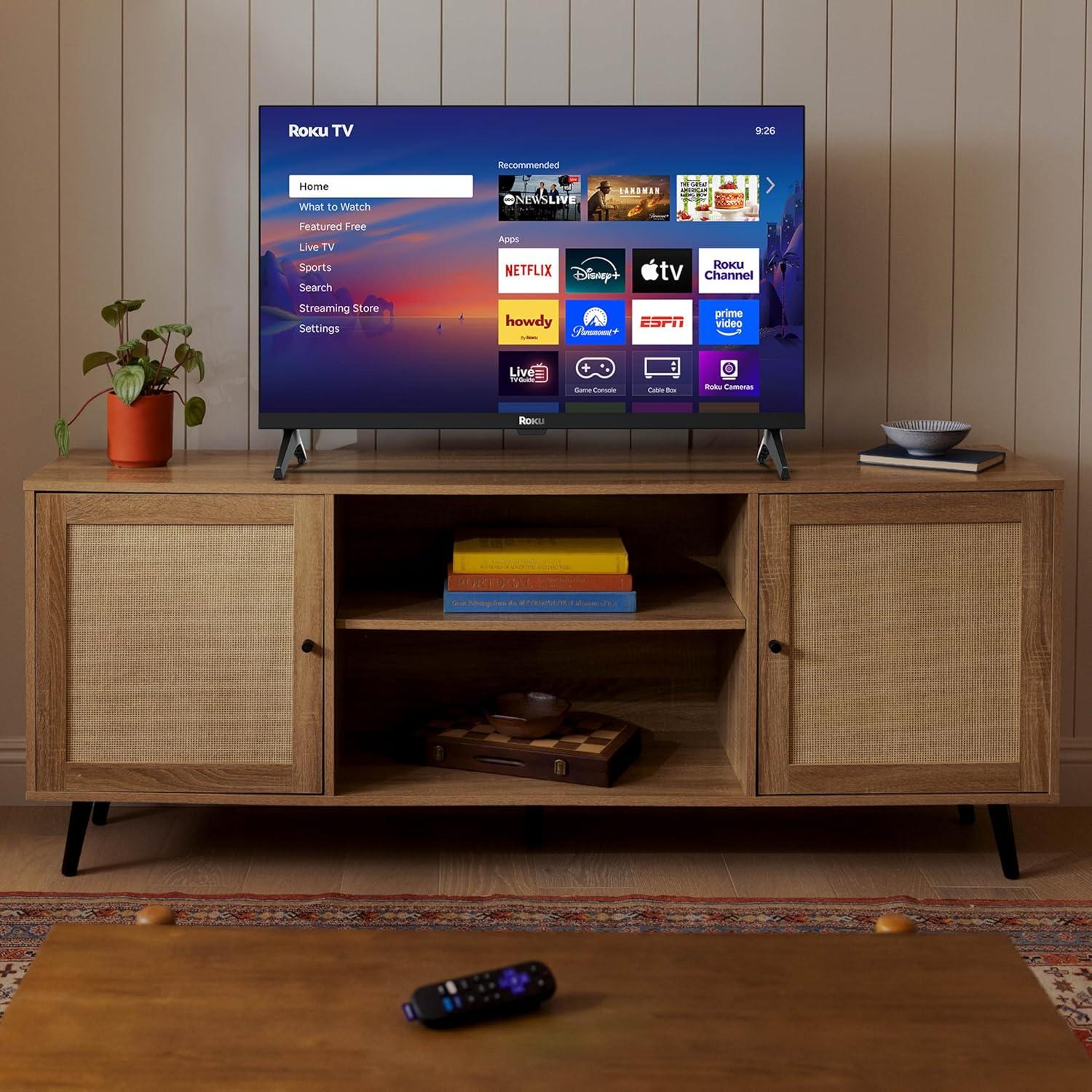 imageRoku Smart TV 2025 24Inch Select Series 720p HD TV Roku TV with Voice Remote Flat Screen LED Television with WiFi for Streaming Live Local News Sports Family Entertainment24