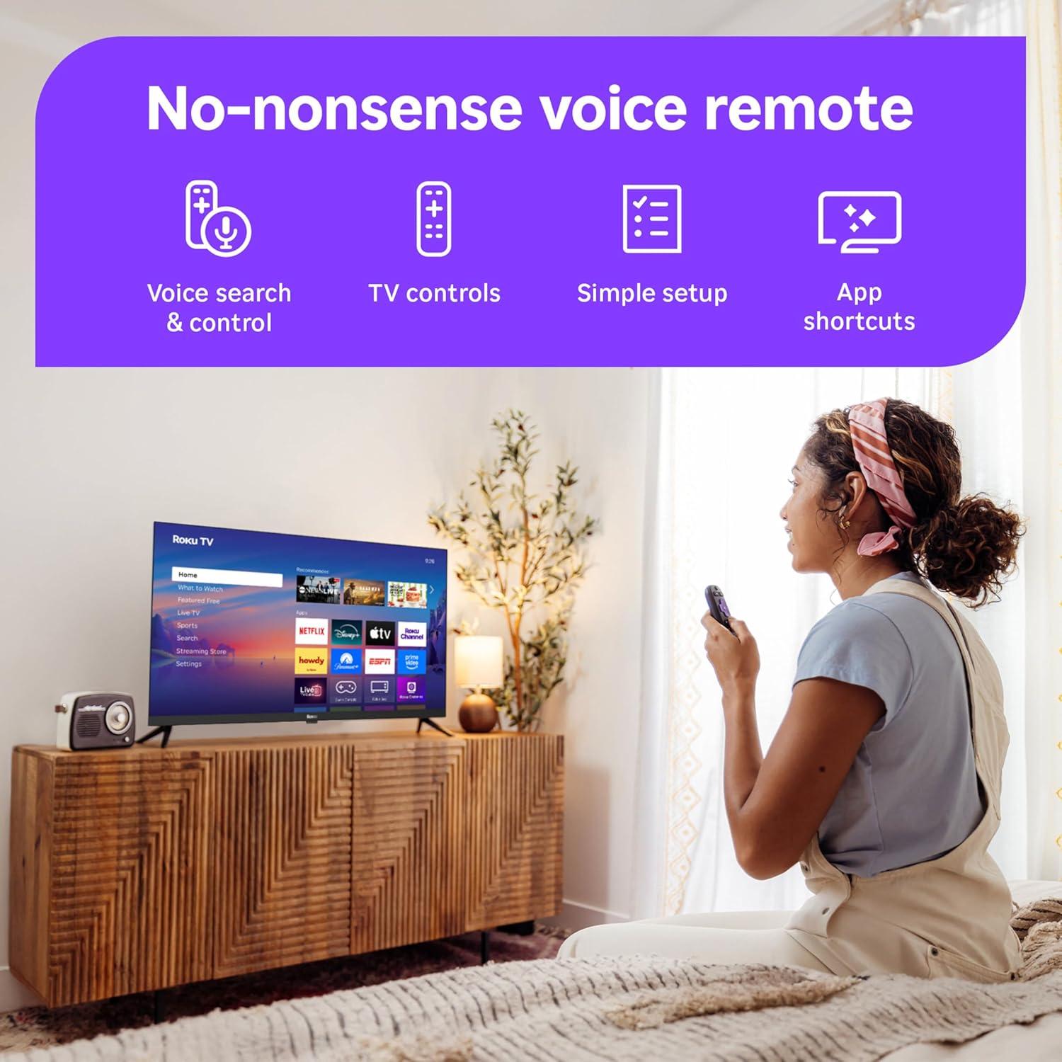 imageRoku Smart TV 2025 24Inch Select Series 720p HD TV Roku TV with Voice Remote Flat Screen LED Television with WiFi for Streaming Live Local News Sports Family Entertainment32