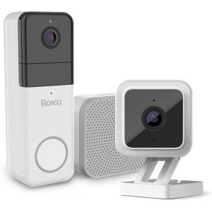 Roku 1080p HD Indoor Camera & Smart Home Wireless Video Doorbell Bundle