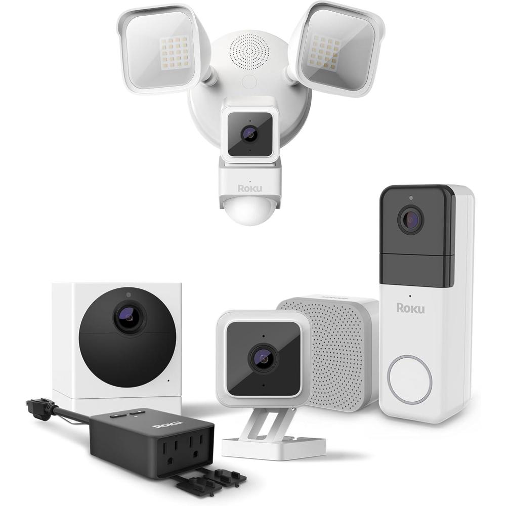 image:imageRoku Indoor Camera Wireless Video Doorbell Outdoor Camera Floodlight Camera amp Smart Plug Bundle