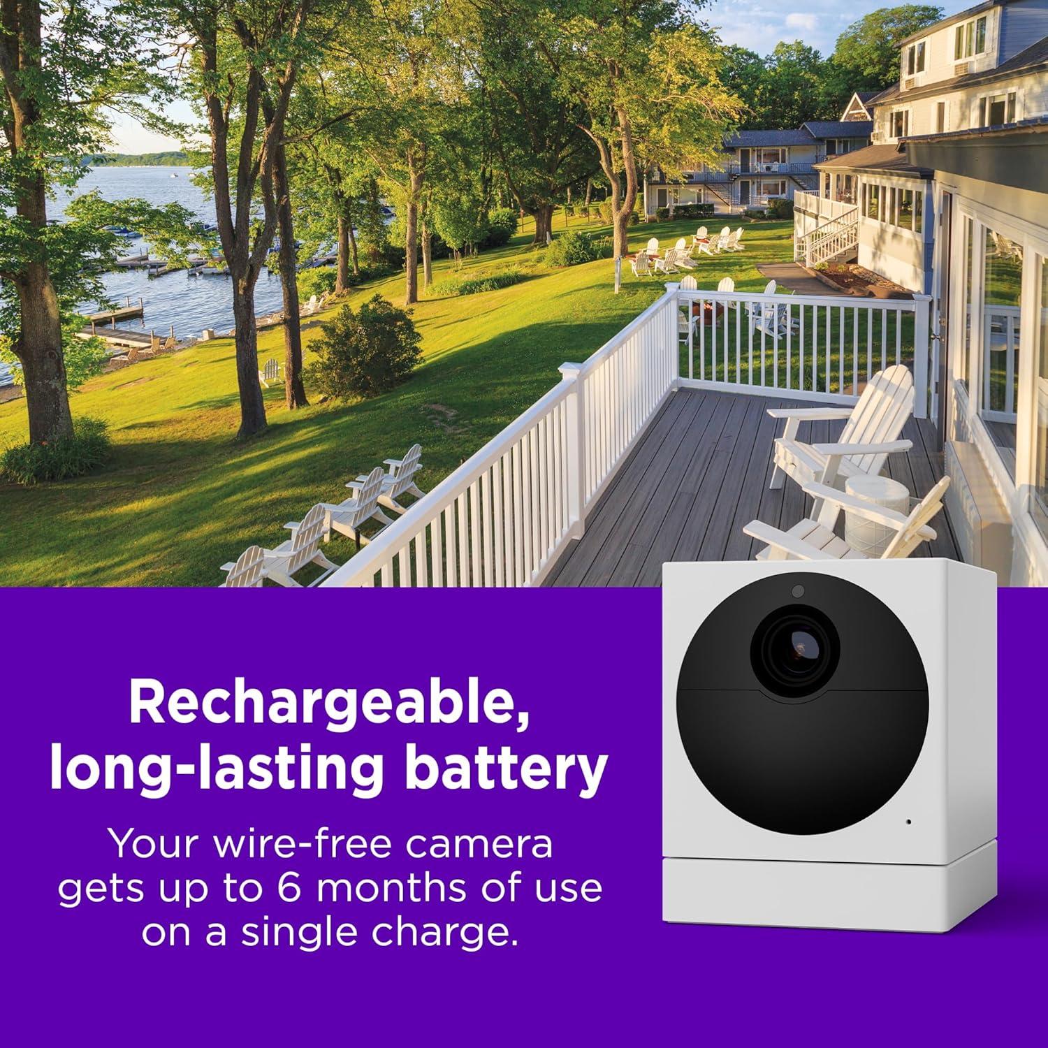 image:imageRoku Outdoor Camera No Base for Home Security Security Camera with HD Night Vision Works with Google Motion Detection amp 2Way Audio 90Day Subscription Included