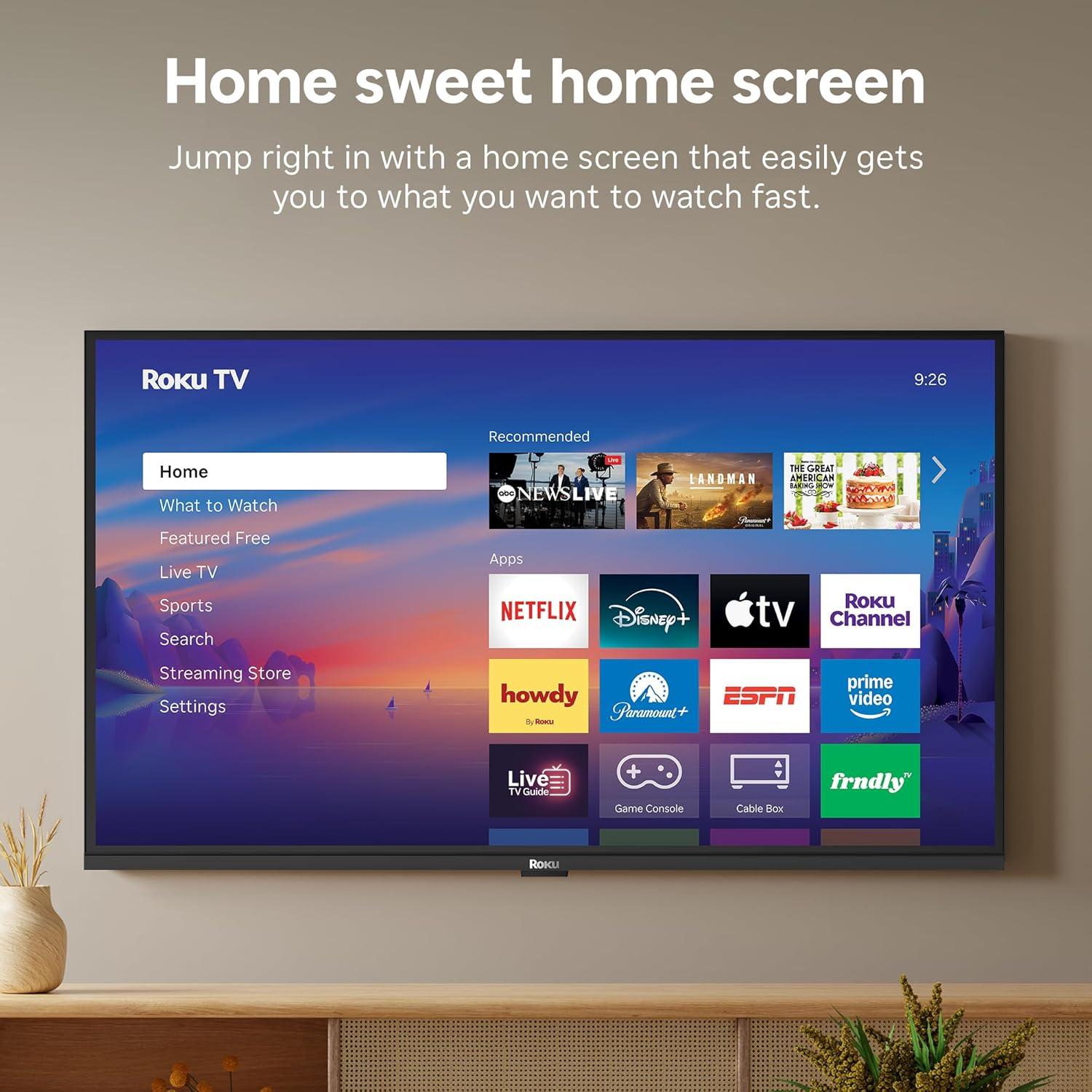 image:imageRoku Smart TV 2026 32Inch Select Series 720p HD TV RokuTV with Voice Remote Flat Screen LED Television with WiFi for Streaming Live Local News Sports amp Movies Bluetooth Headphone Mode32