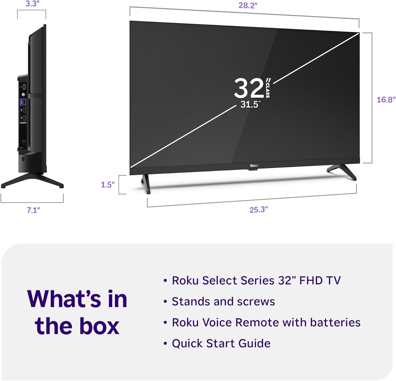 image:imageRoku Smart TV 2026 32Inch Select Series 720p HD TV RokuTV with Voice Remote Flat Screen LED Television with WiFi for Streaming Live Local News Sports amp Movies Bluetooth Headphone Mode32