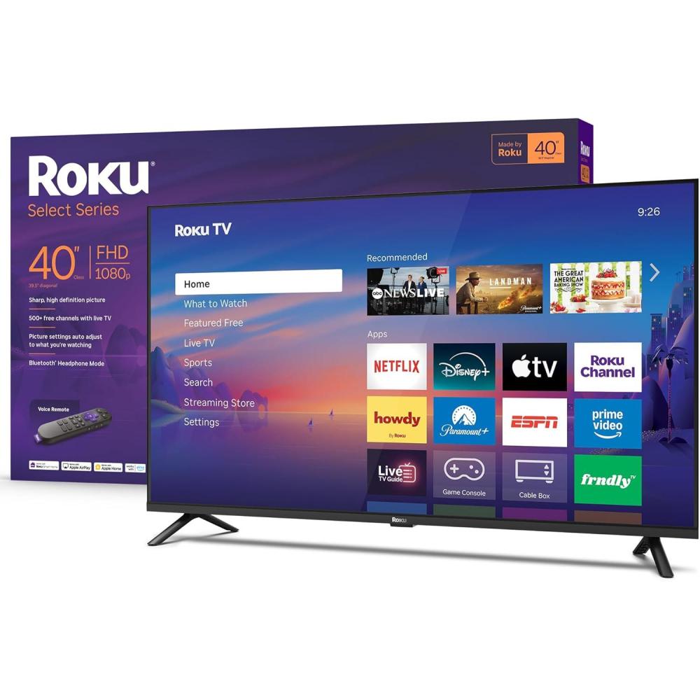 image:imageRoku Smart TV 2026  32Inch Select Series 720p HD TV  RokuTV with Voice Remote  Flat Screen LED Television with WiFi for Streaming Live Local News Sports amp Movies  Bluetooth Headphone Mode40