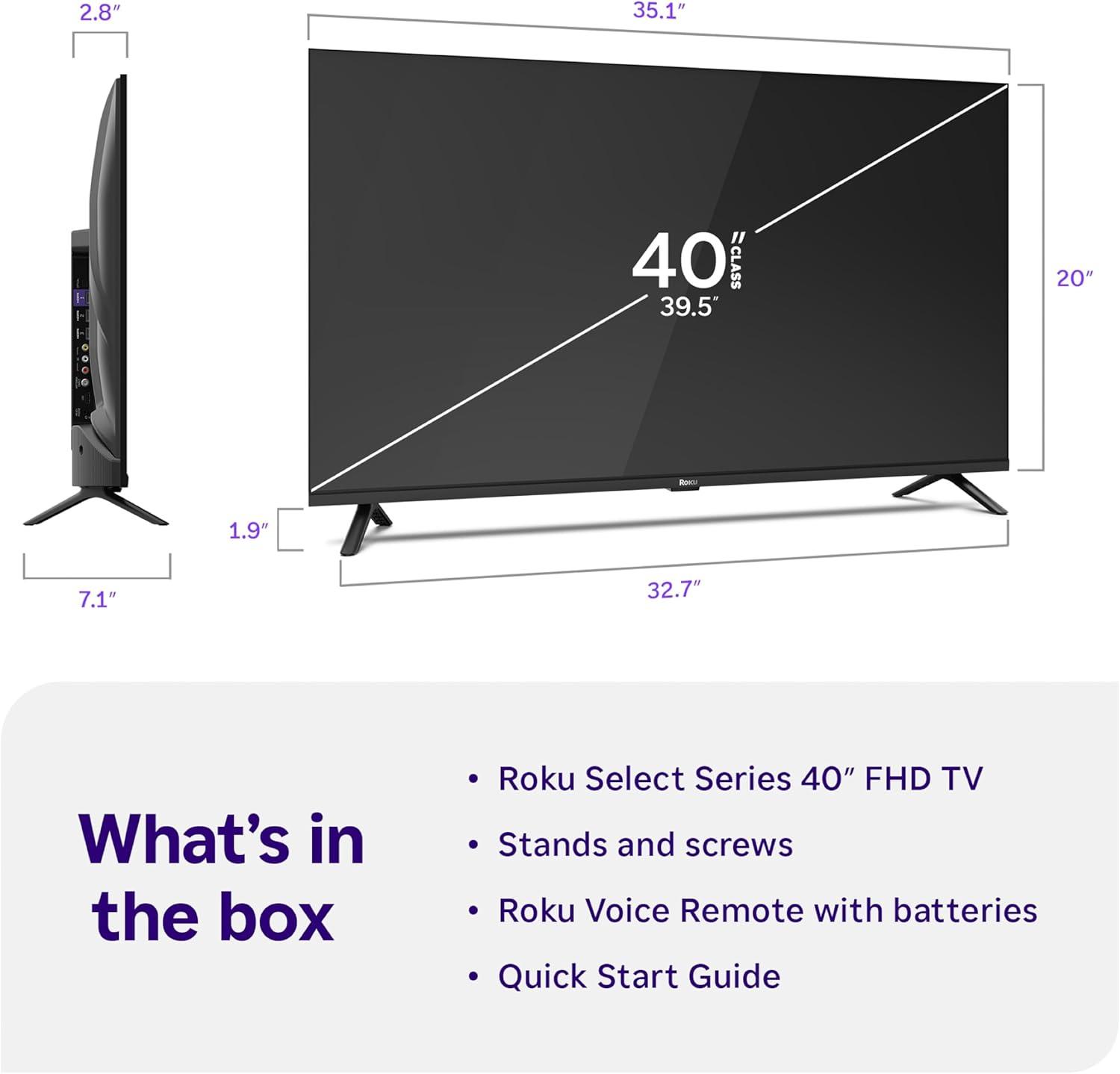 image:imageRoku Smart TV 2026 32Inch Select Series 1080p Full HD TV Roku TV with Voice Remote Flat Screen LED Television with WiFi for Streaming Live Local News Sports amp Movies Bluetooth Headphone Mode40