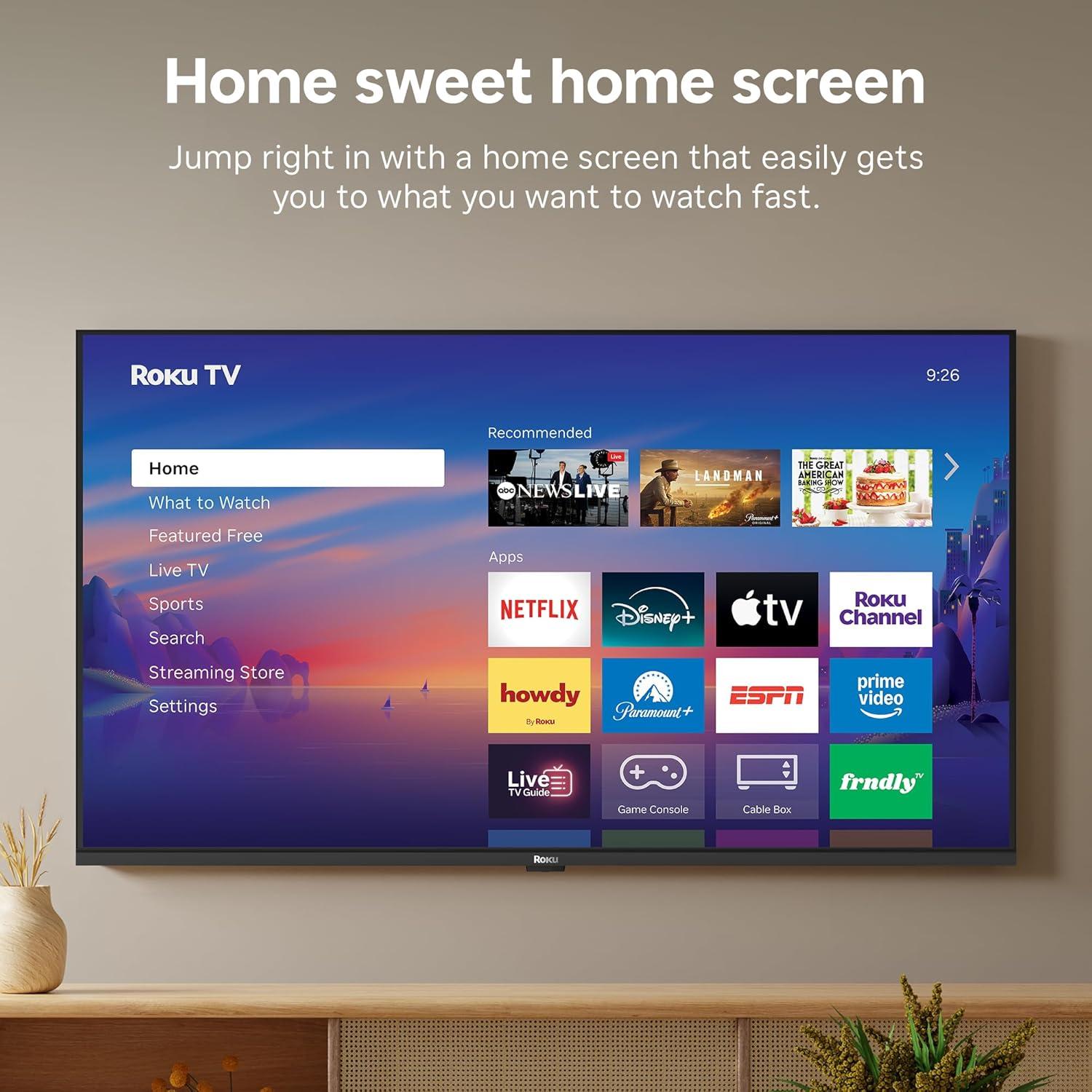 image:imageRoku Smart TV 2026 32Inch Select Series 1080p Full HD TV Roku TV with Voice Remote Flat Screen LED Television with WiFi for Streaming Live Local News Sports amp Movies Bluetooth Headphone Mode40