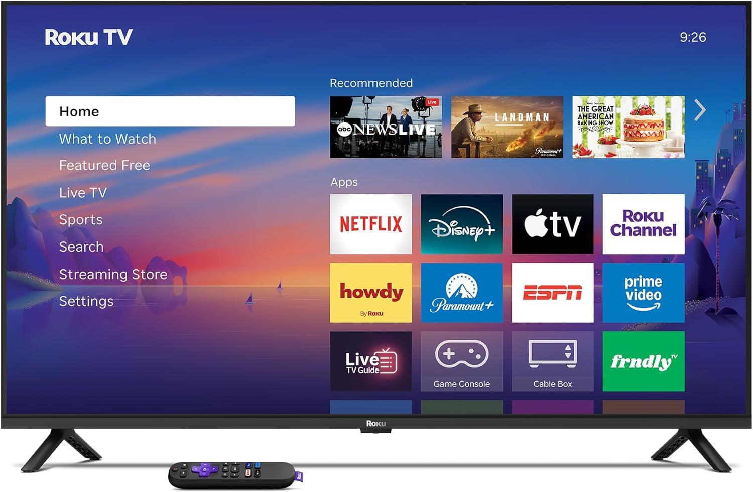 image:imageRoku Smart TV 2026 32Inch Select Series 1080p Full HD TV Roku TV with Voice Remote Flat Screen LED Television with WiFi for Streaming Live Local News Sports amp Movies Bluetooth Headphone Mode40