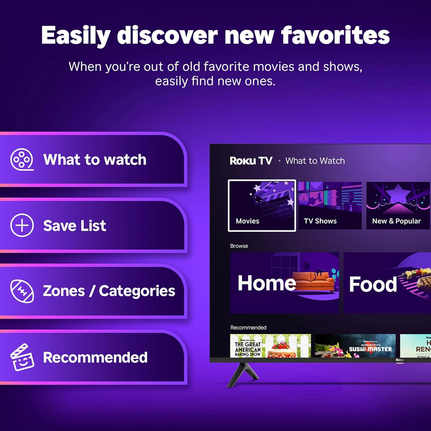 image:imageRoku Smart TV 2026 75Inch Select Series 4K QLED TV Roku TV with Voice Remote Flat Screen QLED Television with WiFi for Streaming Live Local News Sports amp Movies Bluetooth Headphone Mode4K QLED
