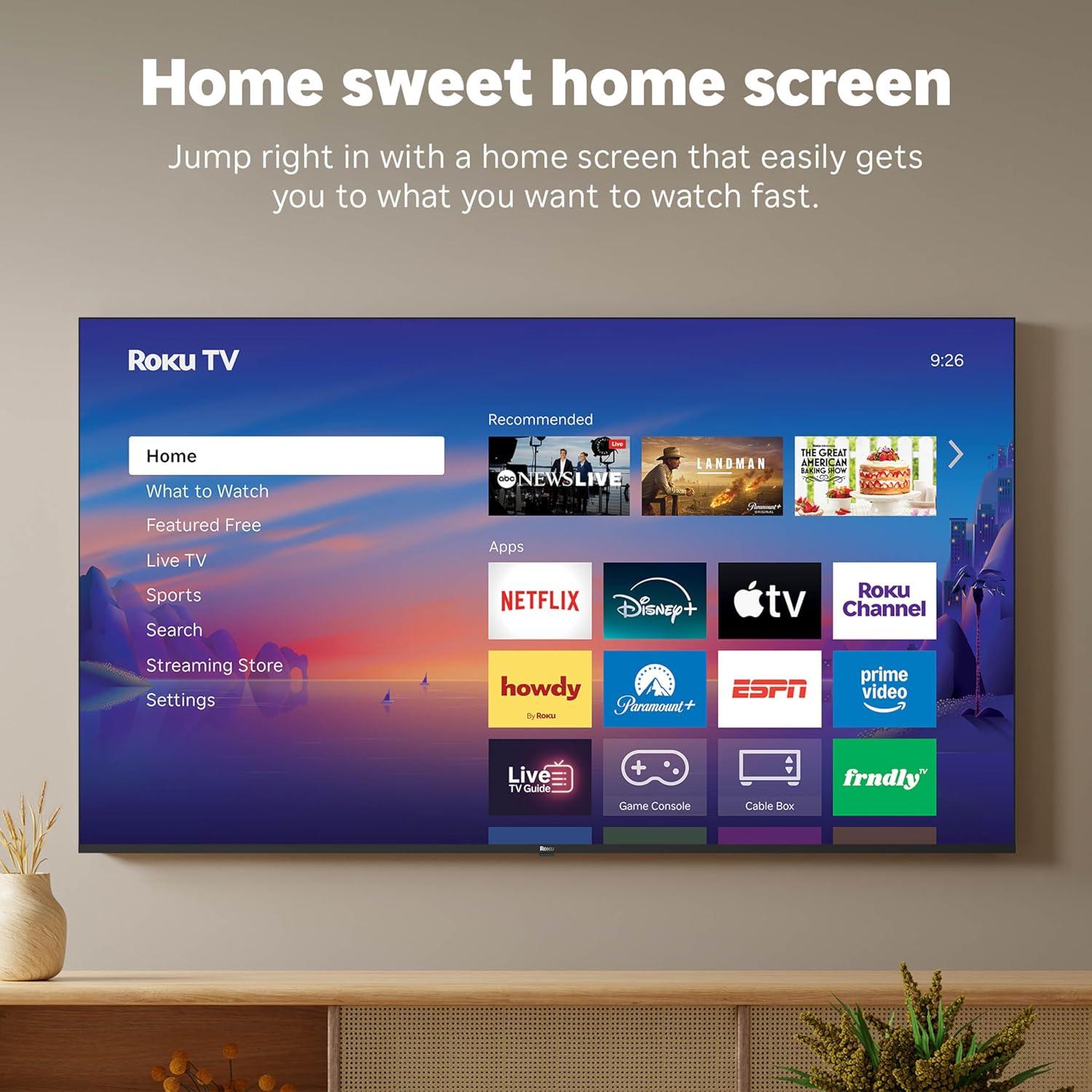 image:imageRoku Smart TV 2026 75Inch Select Series 4K QLED TV Roku TV with Voice Remote Flat Screen QLED Television with WiFi for Streaming Live Local News Sports amp Movies Bluetooth Headphone Mode4K QLED