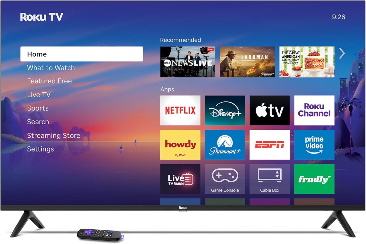 image:imageRoku Smart TV 2026 75Inch Select Series 4K QLED TV Roku TV with Voice Remote Flat Screen QLED Television with WiFi for Streaming Live Local News Sports amp Movies Bluetooth Headphone Mode4K QLED