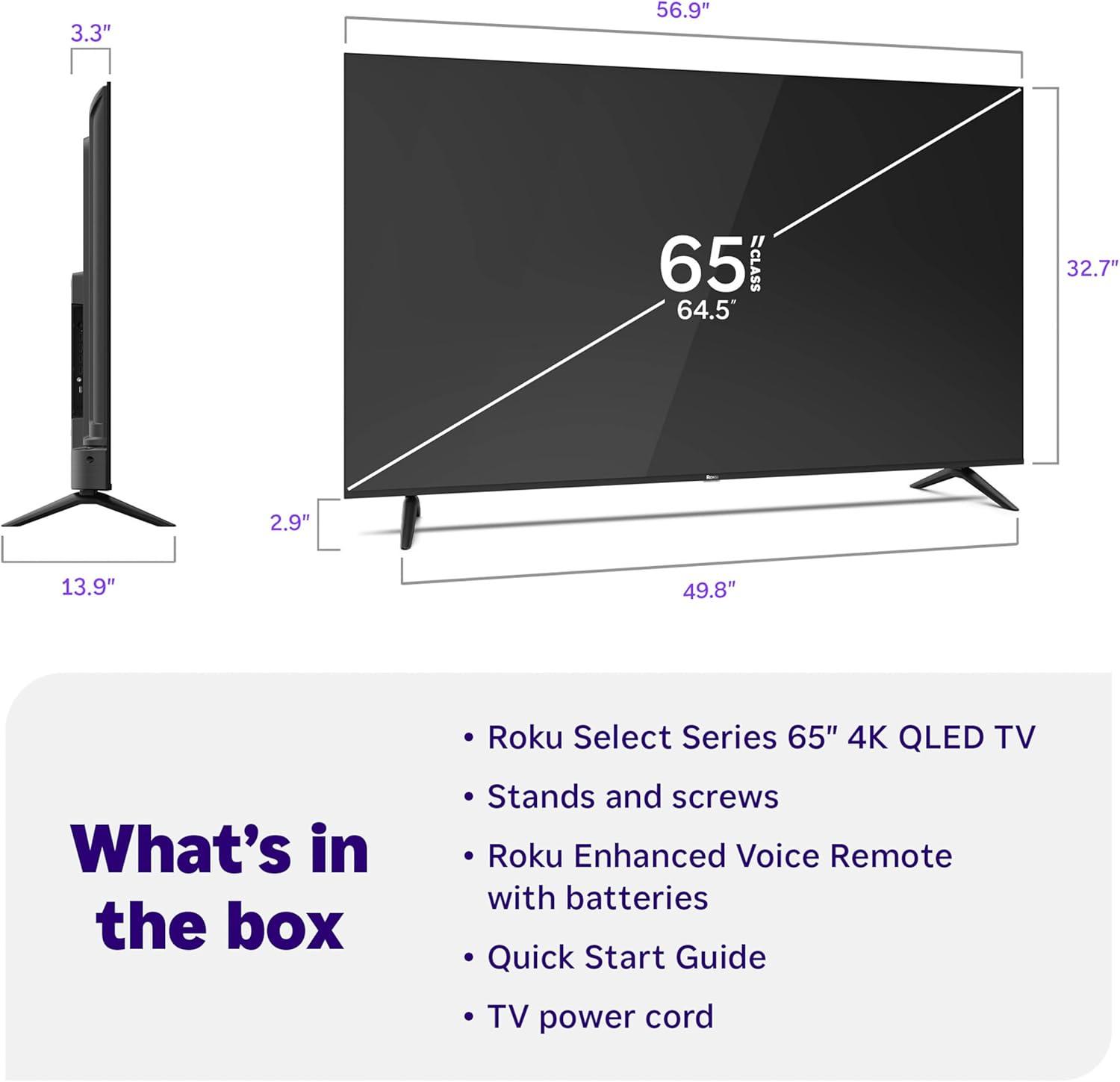 image:imageRoku Smart TV 2026 75Inch Select Series 4K QLED TV Roku TV with Voice Remote Flat Screen QLED Television with WiFi for Streaming Live Local News Sports amp Movies Bluetooth Headphone Mode4K QLED
