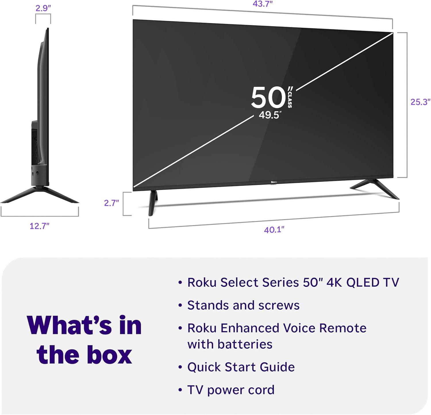 image:imageRoku Smart TV 2026 75Inch Select Series 4K QLED TV Roku TV with Voice Remote Flat Screen QLED Television with WiFi for Streaming Live Local News Sports amp Movies Bluetooth Headphone Mode4K QLED