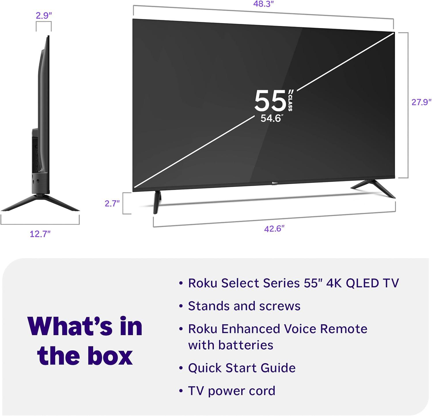 image:imageRoku Smart TV 2026 75Inch Select Series 4K QLED TV Roku TV with Voice Remote Flat Screen QLED Television with WiFi for Streaming Live Local News Sports amp Movies Bluetooth Headphone Mode4K QLED