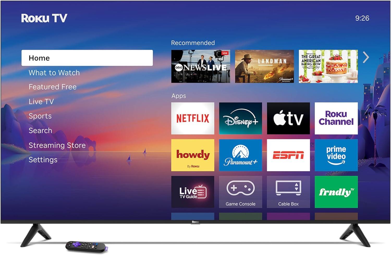 image:imageRoku Smart TV 2026 75Inch Select Series 4K QLED TV Roku TV with Voice Remote Flat Screen QLED Television with WiFi for Streaming Live Local News Sports amp Movies Bluetooth Headphone Mode4K QLED