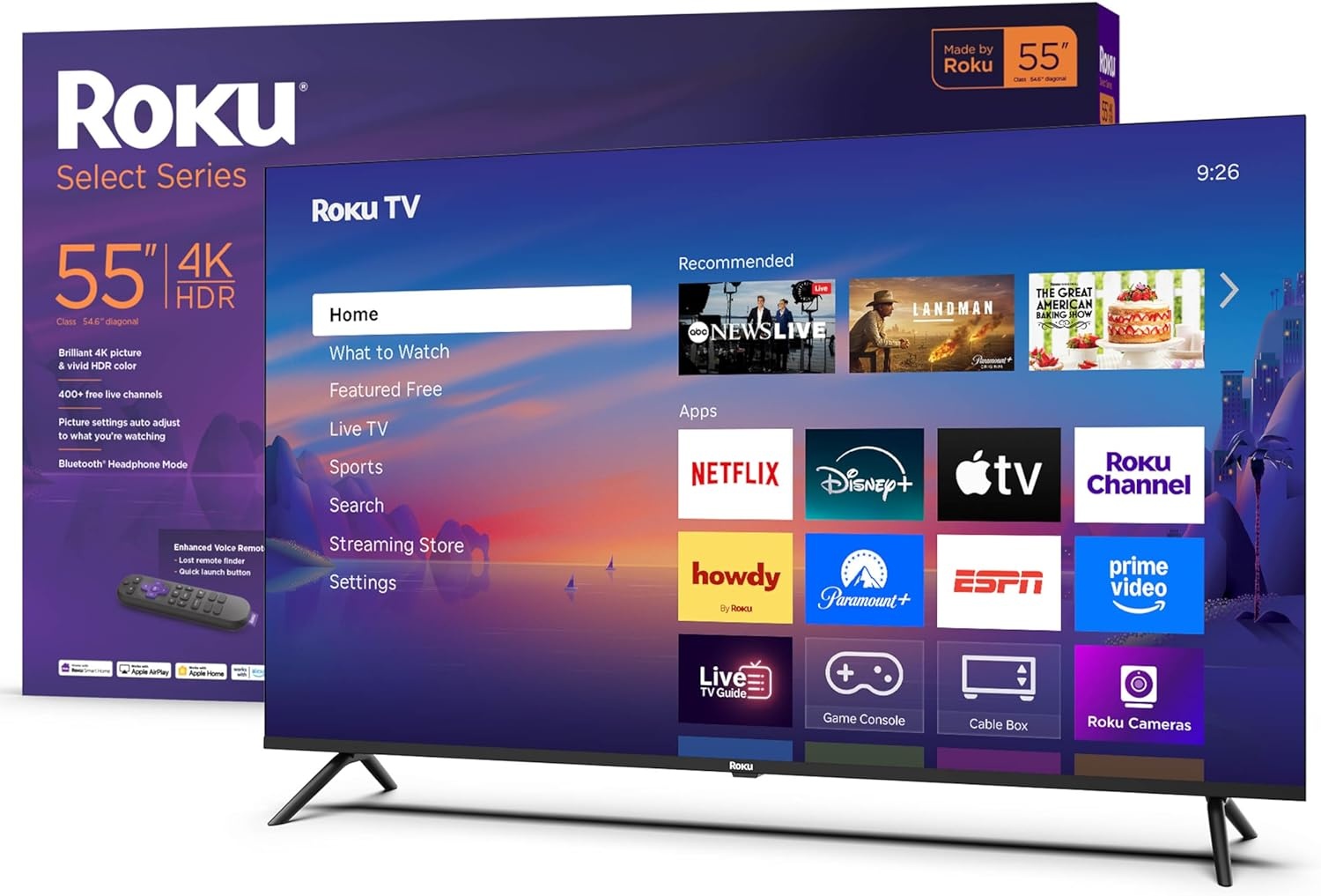 image:imageRoku Smart TV 2026 85Inch Select Series 4K QLED TV Roku TV with Voice Remote Flat Screen QLED Television with WiFi for Streaming Live Local News Sports amp Movies Bluetooth Headphone Mode4K