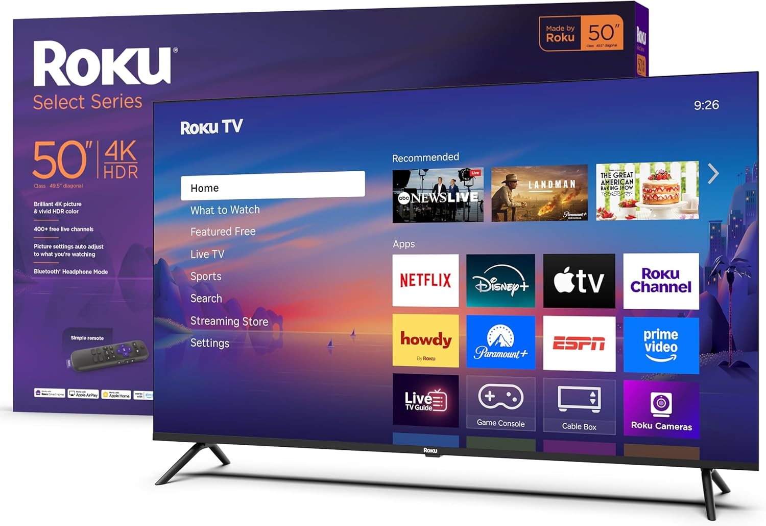 image:imageRoku Smart TV 2026 85Inch Select Series 4K QLED TV Roku TV with Voice Remote Flat Screen QLED Television with WiFi for Streaming Live Local News Sports amp Movies Bluetooth Headphone Mode4K