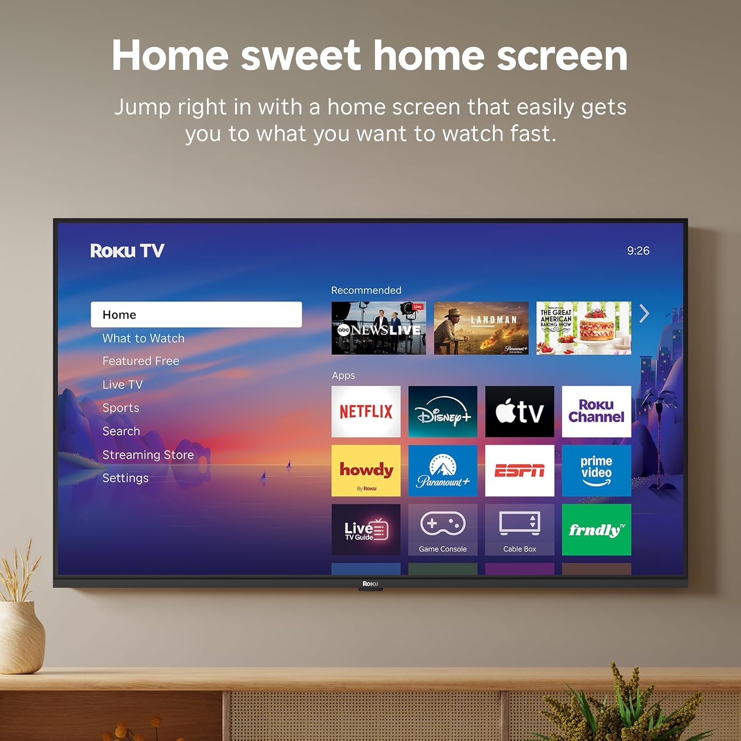 image:imageRoku Smart TV 2026 85Inch Select Series 4K QLED TV Roku TV with Voice Remote Flat Screen QLED Television with WiFi for Streaming Live Local News Sports amp Movies Bluetooth Headphone Mode4K