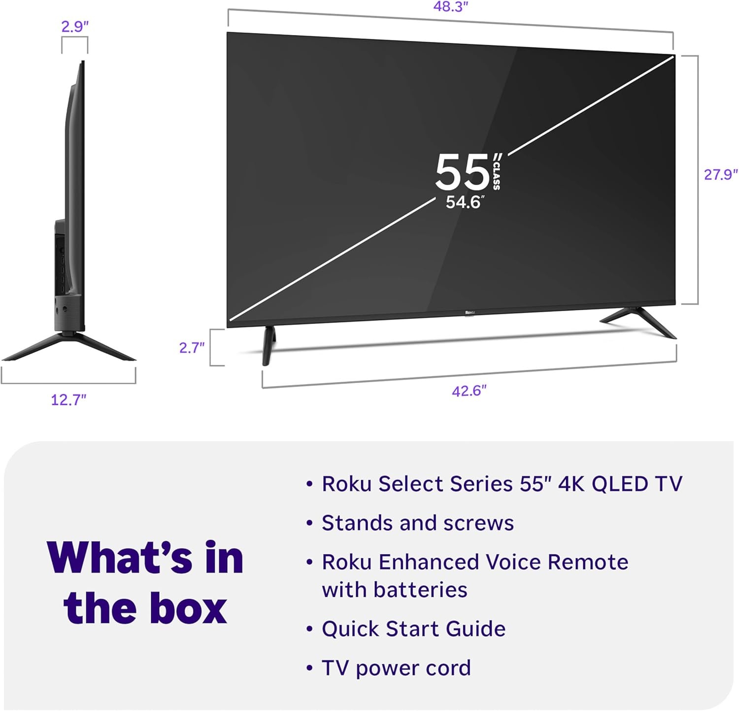 image:imageRoku Smart TV 2026 85Inch Select Series 4K QLED TV Roku TV with Voice Remote Flat Screen QLED Television with WiFi for Streaming Live Local News Sports amp Movies Bluetooth Headphone Mode4K QLED