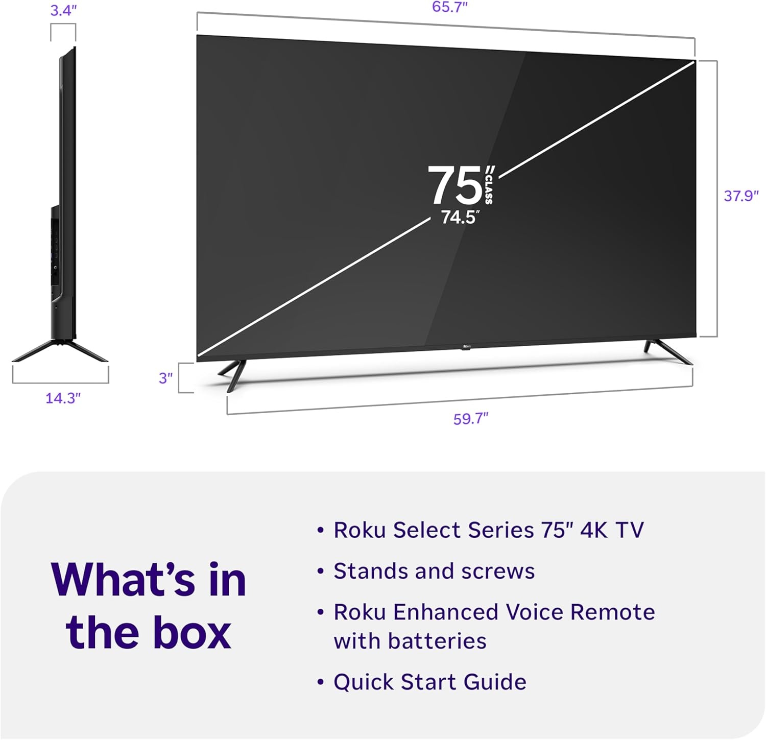 image:imageRoku Smart TV 2026 85Inch Select Series 4K QLED TV Roku TV with Voice Remote Flat Screen QLED Television with WiFi for Streaming Live Local News Sports amp Movies Bluetooth Headphone Mode4K