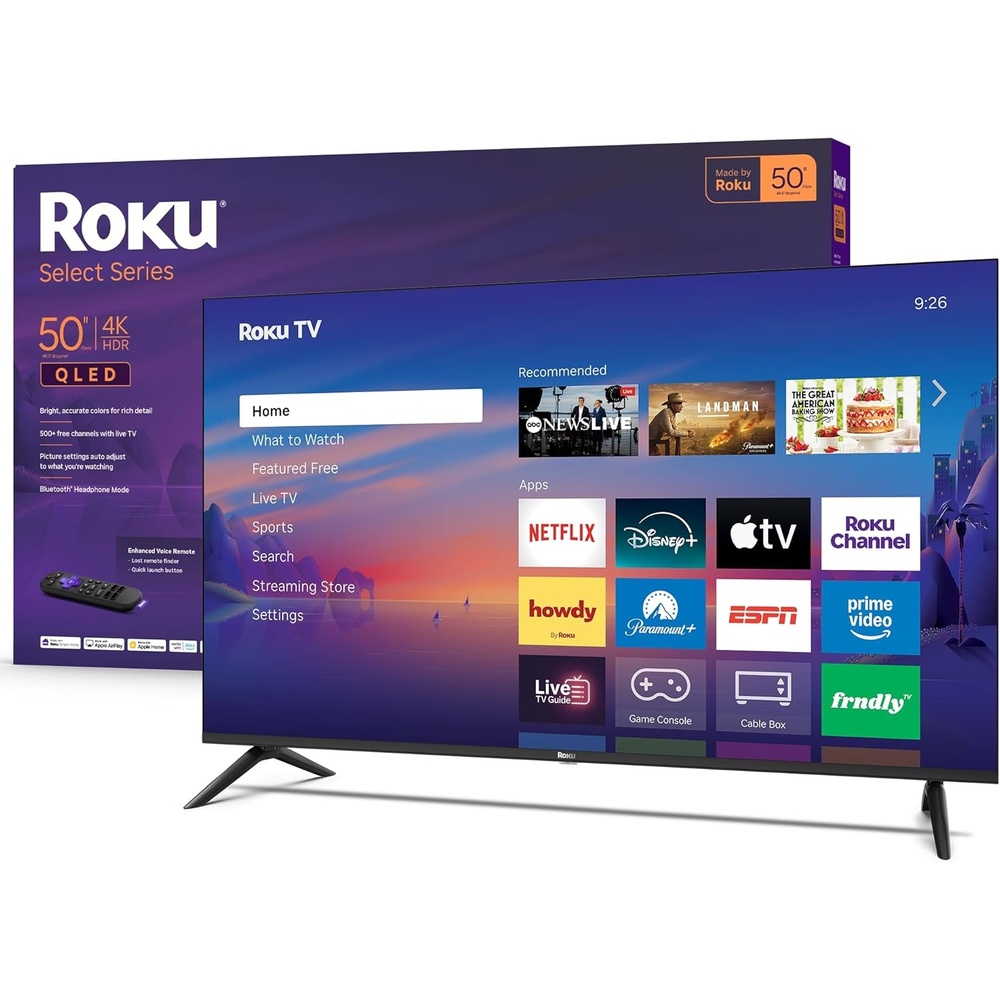 image:imageRoku Smart TV 2026 85Inch Select Series 4K QLED TV Roku TV with Voice Remote Flat Screen QLED Television with WiFi for Streaming Live Local News Sports amp Movies Bluetooth Headphone Mode4K QLED